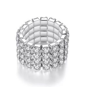 Silver Rhinestone Ring Sets